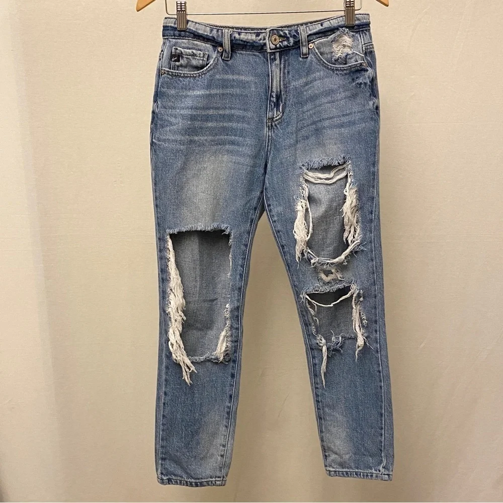 KanCan 3 (25) Ruby High Rise Jeans Distressed Boyfriend Fit Style KC8571M - Picture 10 of 13